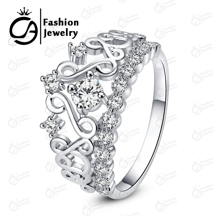 Модное ювелирное изделие белое золото Halo кубический цирконий принцесса сердце