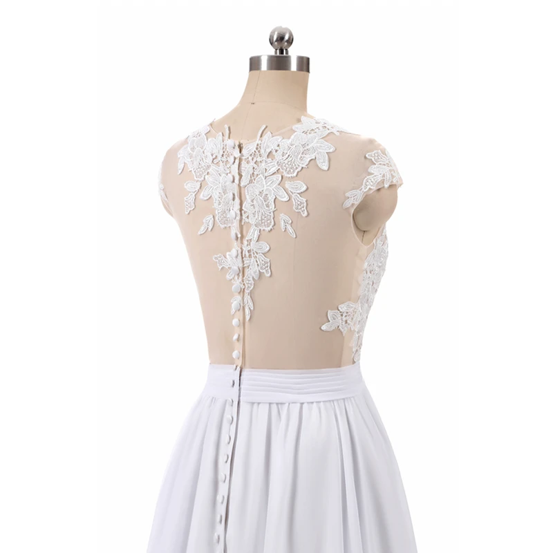 Пляжные свадебные платья 2018 трапециевидные с разрезом по бокам элегантные