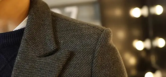 Мужское зимнее шерстяное пальто с лацканами высокой моральностью|mens wool winter coats|men