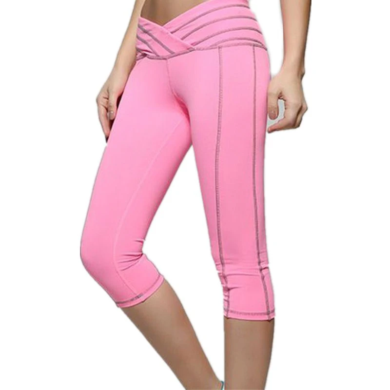 Популярные летние милые женские розовые Эластичные Обтягивающие Капри штаны для
