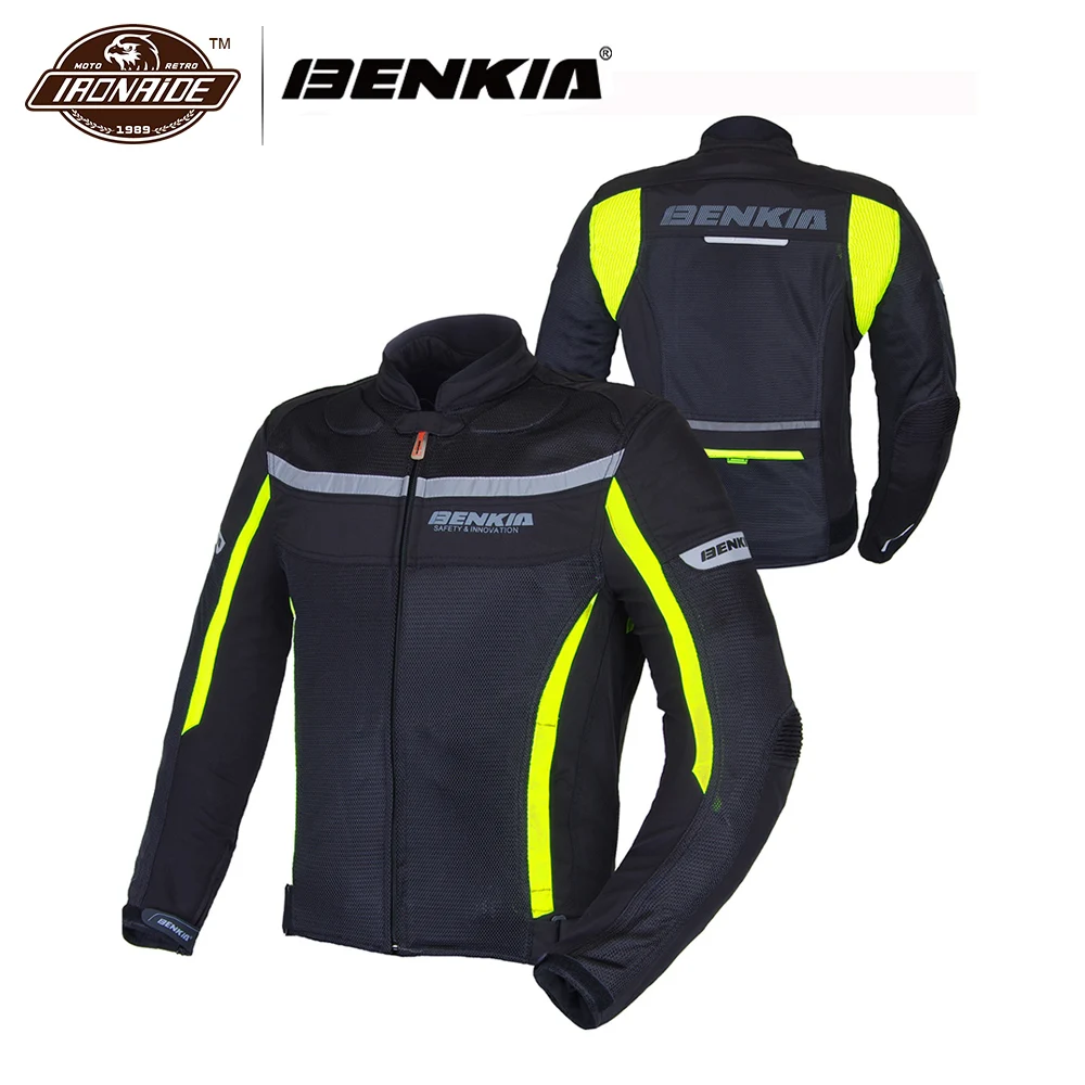 BENKIA мотоциклетная куртка Мужская ветрозащитная дышащая сетчатая текстильная