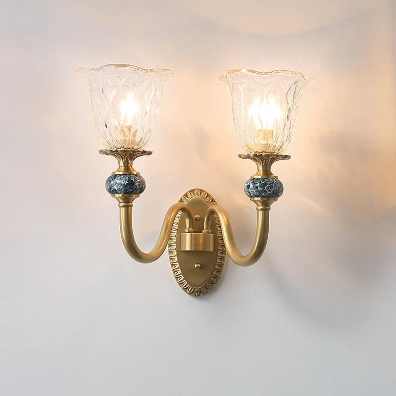

Nordic Classical Parlor Led Wall Lamp 1 Head 2 Heads Hotel Bedroom Wall Light Bedside Villa Wall Sconce Wall Loft Deco Luminaire