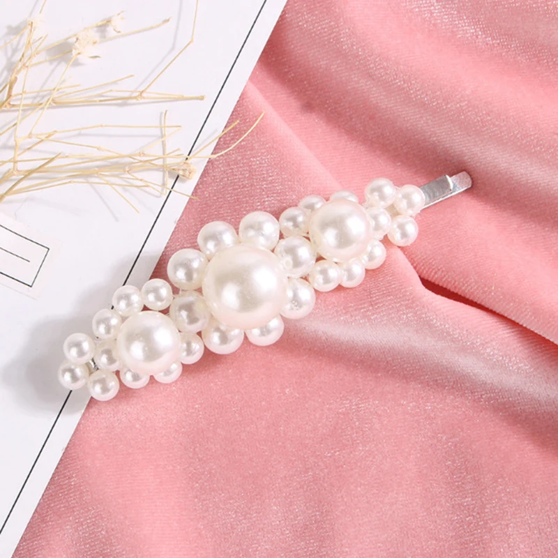 Мода ручной работы золотой цвет 1 шт. жемчуг имитация зажим для волос кнопки