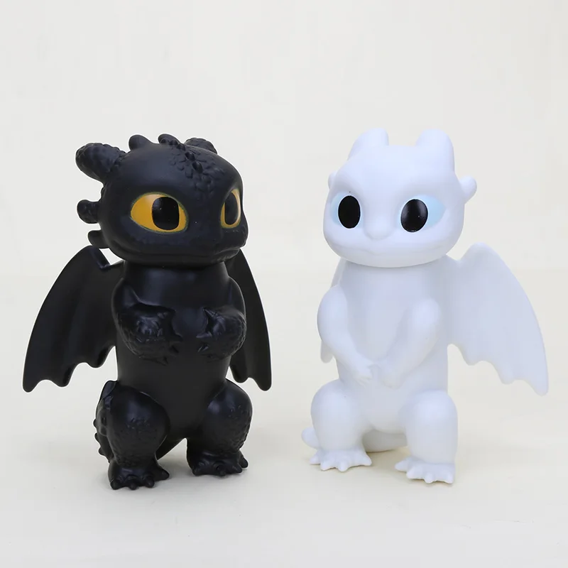 2pcs 12cm figures 35 см 33 см 2 шт./компл. белый Беззубик», футболка с изображением героев мультфильма «Как приручить Dragon3 плюшевый светильник ярости NIGHT Fury плюшевый игрушка - Цвет: 2pcs 12cm figures