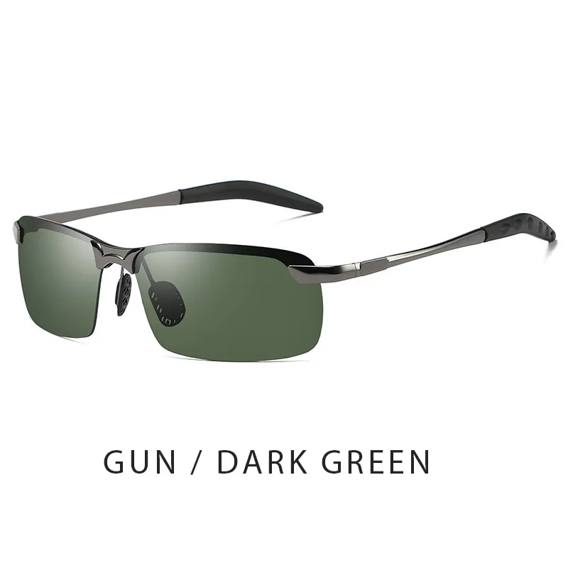 Gun Dark Green BAVIRON фотохромные солнцезащитные очки для мужчин поляризационные День Ночь изменить цвет мужской uva uvb Классический Защита от солнца - Цвет линз: Gun Dark Green