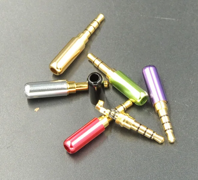 Горячая продажа красочные Алюминиевые 1/8 &quot3 5 мм 4 полюсный штекер для наушников
