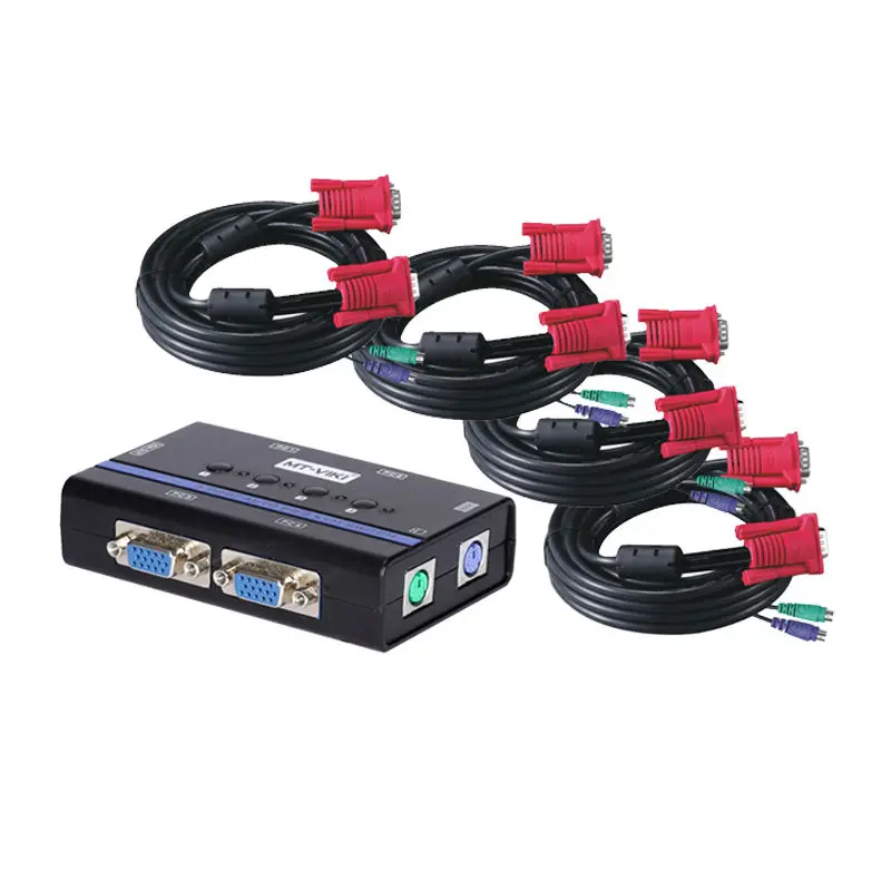 MT-Viki KVM переключатель 4 порта VGA PS/2 автоматическое сканирование Hotkey Plug and Play Sup порт