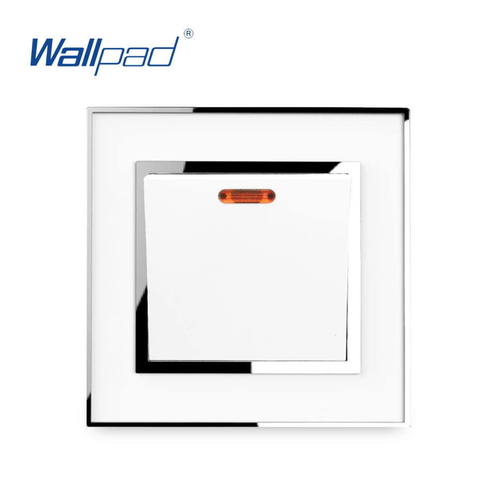 20A переключатель водонагревателя акриловая панель с серебряной каймой Wallpad