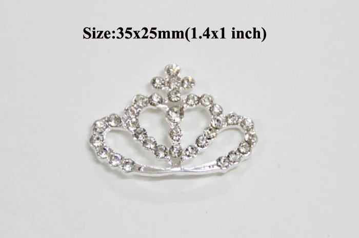 

Free Shipping Wholesale 20pcs/lot 35x25mm Crown Rhinestone Flatback Button For Hair Flower Wedding Invitation LSFY019
