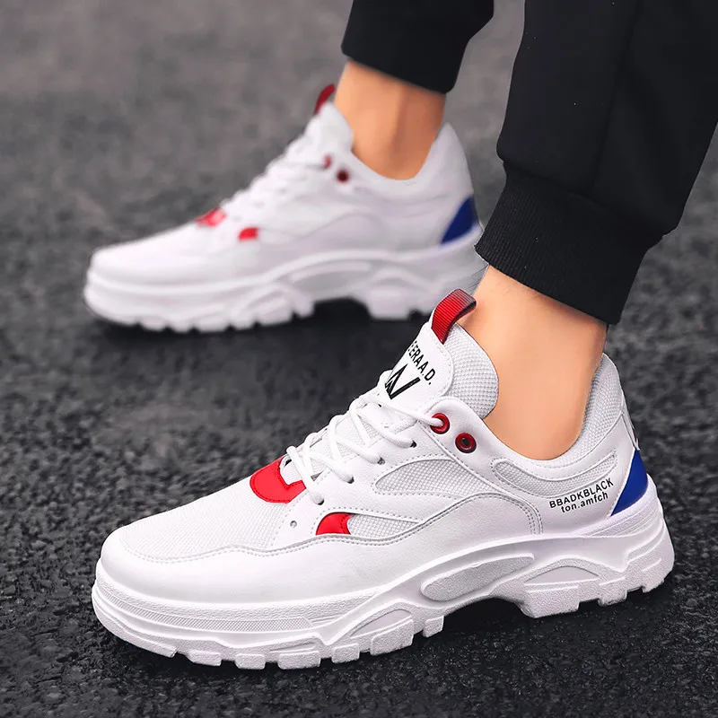 Красный New Casual Shoes For Men Summer Autumn Mens Lightweight Sneakers Fashion Mesh Breathable Male Footwear Trend zapatos hombre - Цвет: Красный