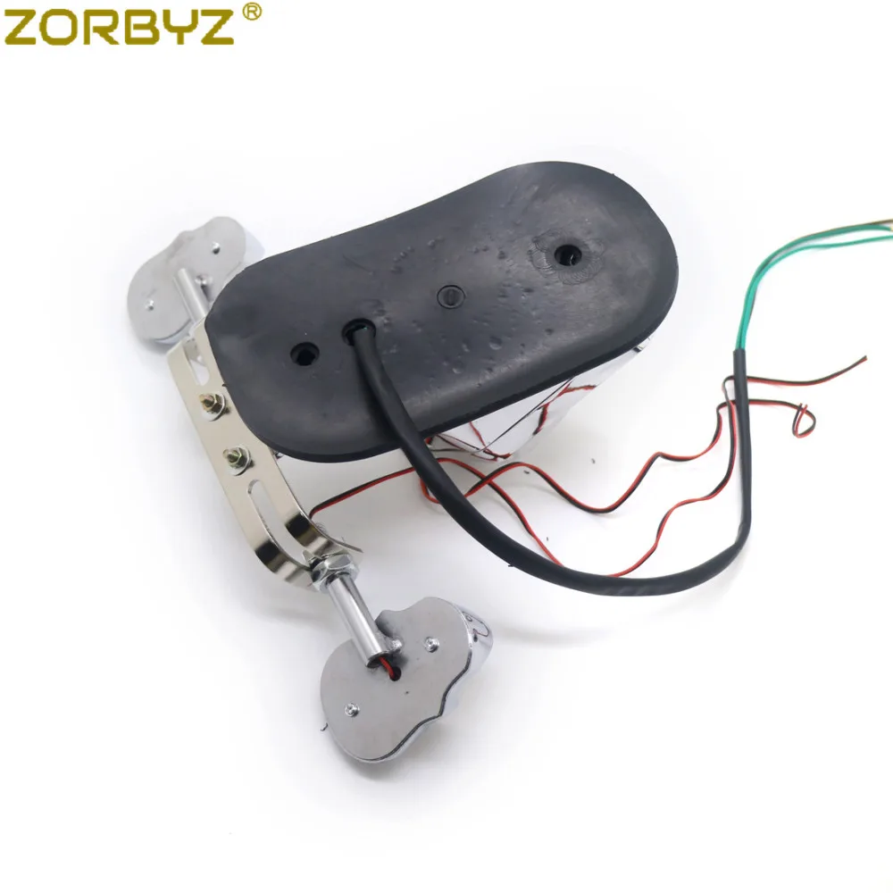 ZORBYZ мотоцикл хромированный череп сигнала поворота Стоп сигнал заднего вида