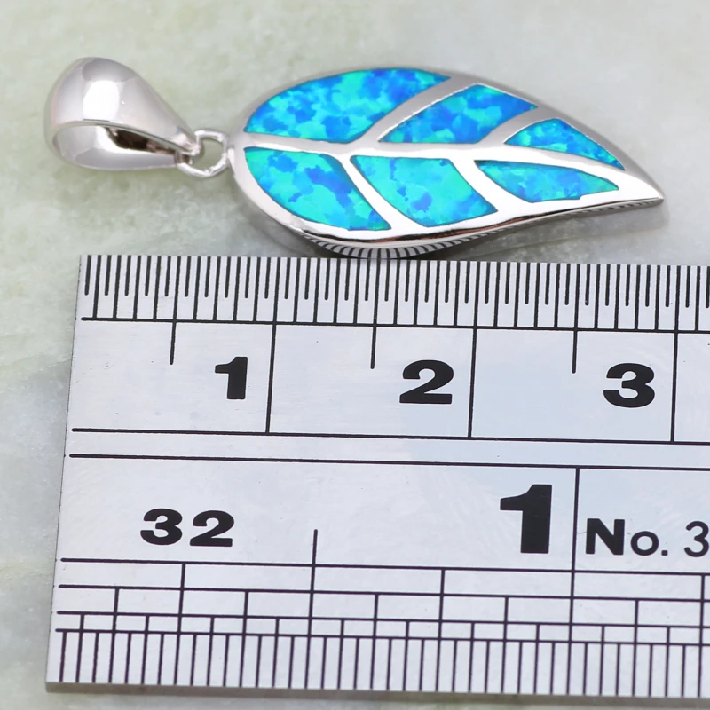 

Leaves Pendants Silver Color Color Blue Fire Opal Silver Pendant For Women Jewelry P014