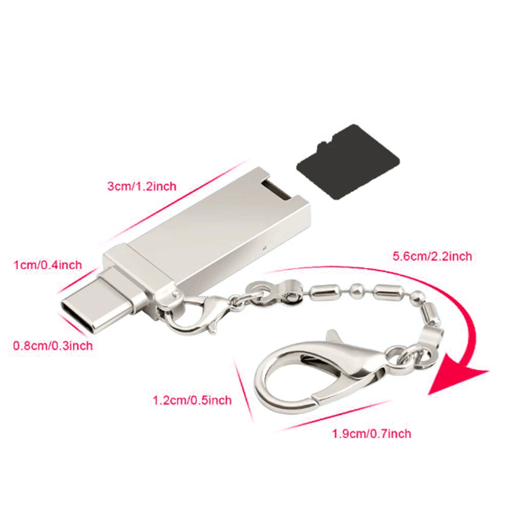 Kebidu Micro USB OTG устройство для чтения карт памяти Алюминиевый адаптер с брелоком SD/TF