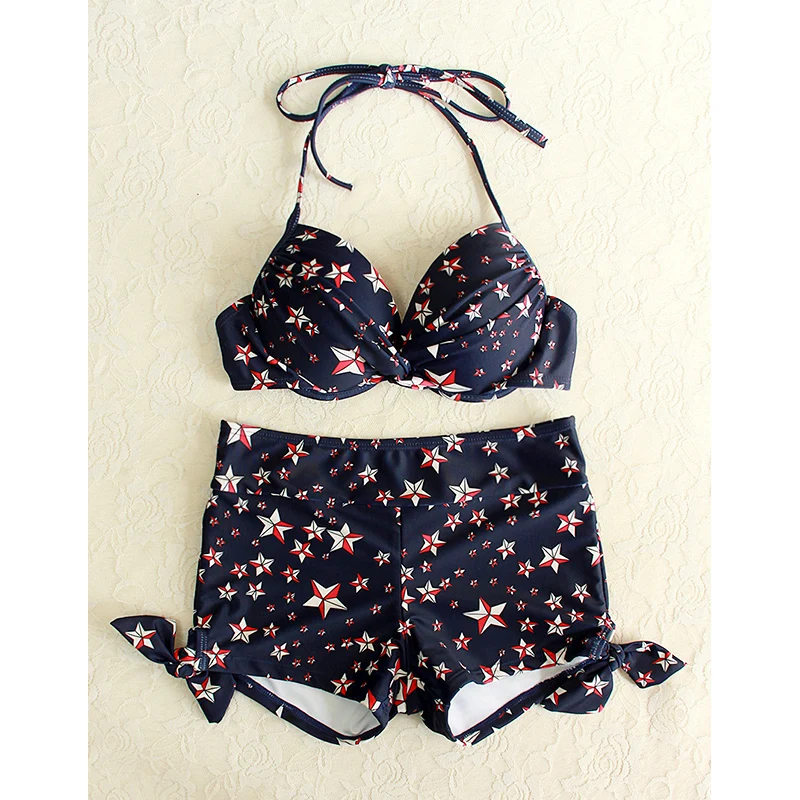 Купальники для малышек Для женщин бикини 2017 Сексуальная звезда комплект