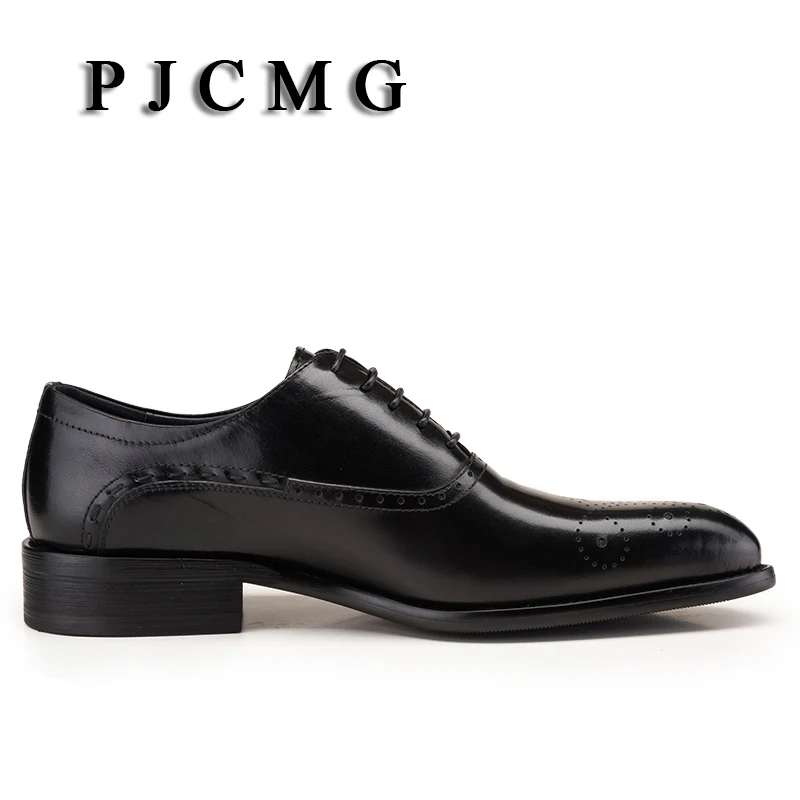 Мужские туфли оксфорды из натуральной кожи с заостренным носком на шнуровке|shoes