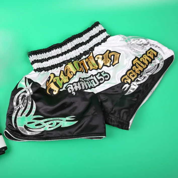 ANOTHERBOXER muay thai MMA shorts muay thai suit спортивные шорты для мужчин и детей боксерские боксёрские ММА шорты - Цвет: Черный