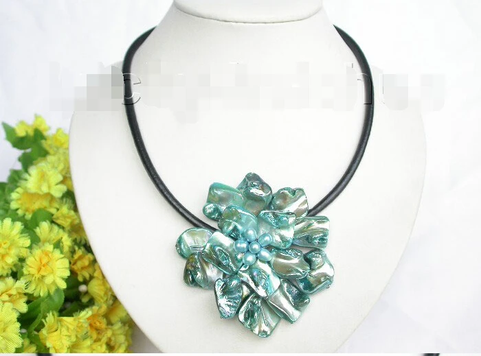БЕСПЛАТНАЯ ДОСТАВКА &gt@@&gt блум sky-blue pearls choker ожерелье из кожи j7440 ^^^@^ Благородный