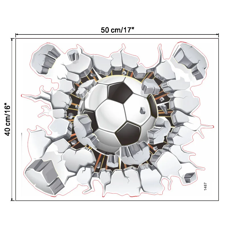 Настенные наклейки на тему футбола 3D декоративные виниловые для детской