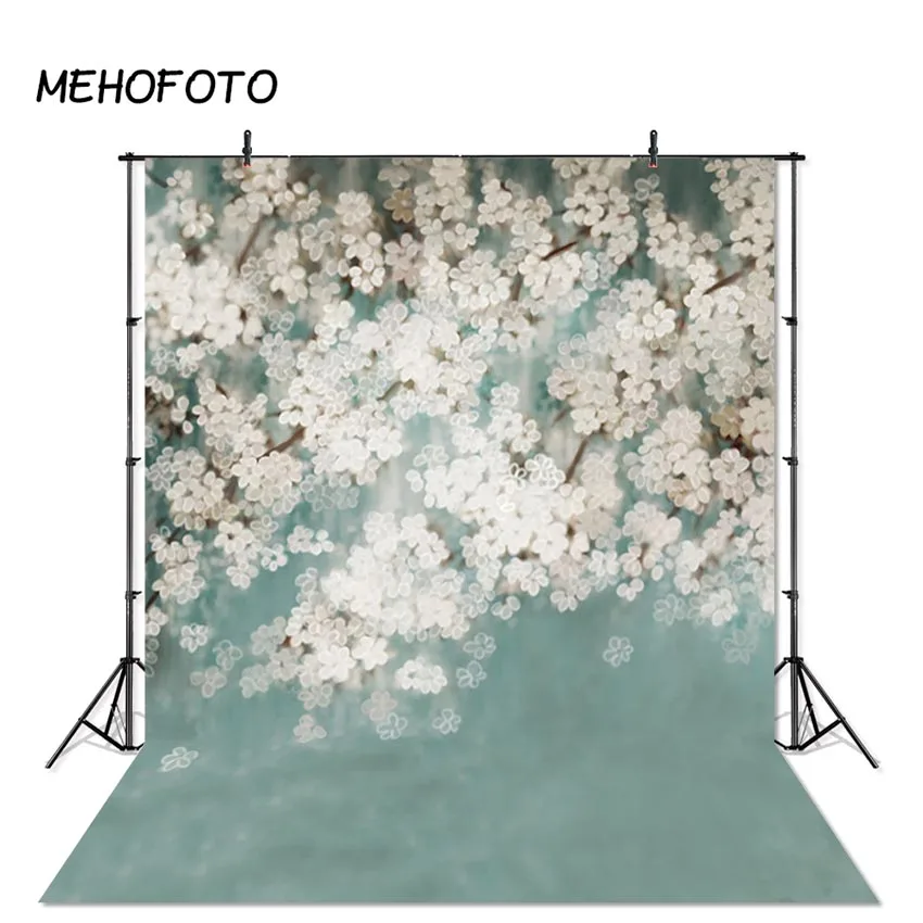 Фон для фотосъемки с белым цветком MEHOFOTO новорожденных портретный фон