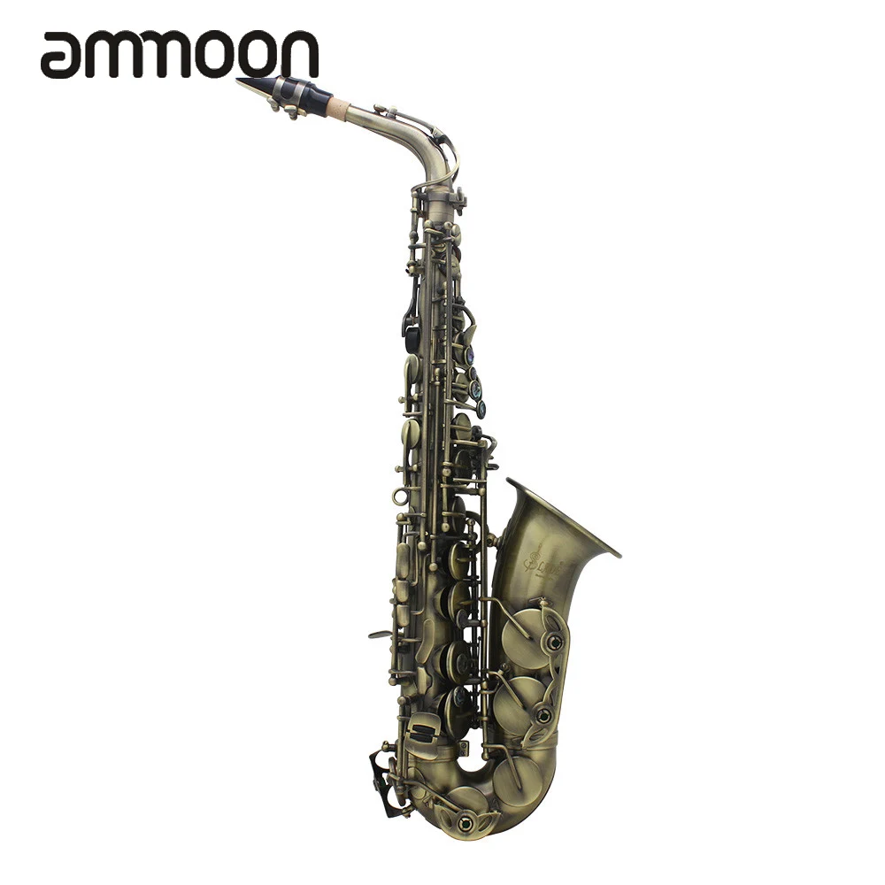Высококачественная античная отделка изгиб Eb E-flat Alto саксофон Sax Abalone Shell ключ высеченный узор высокое качество бронза