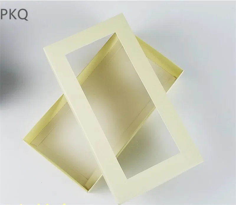 20pcs 21*11*3.5CM black wallet boxes PVC window white cover packaging box with underwear gift small jewelry soap |