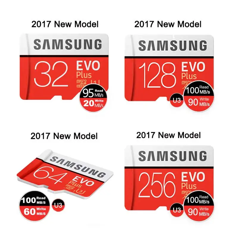 micro sd Samsung Micro SD карты памяти 32 ГБ 64gb128gb 256 г Evo + EVO Plus Class10 TF C10 memoria SDXC UHS I U1U3 для