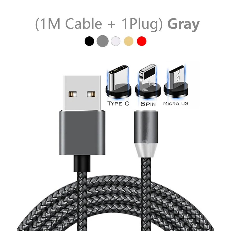 Магнитный зарядный кабель Micro usb type C кабель для освещения 2A Быстрая зарядка USBC/type-C для huawei P30 Pro P30 Lite - Цвет: Gray Cable Plug