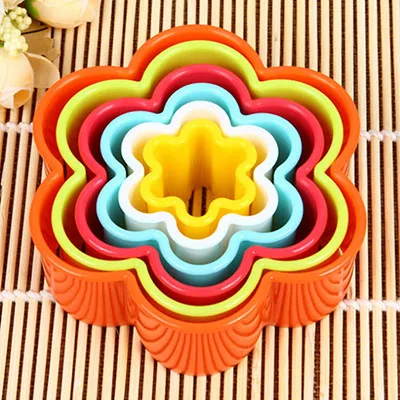 Flower Transhome формочки для печенья 5 шт./компл. пластиковый цветок в форме сердечка Biacuit формочки для украшения торта Формочки Для Выпечки - Цвет: Flower