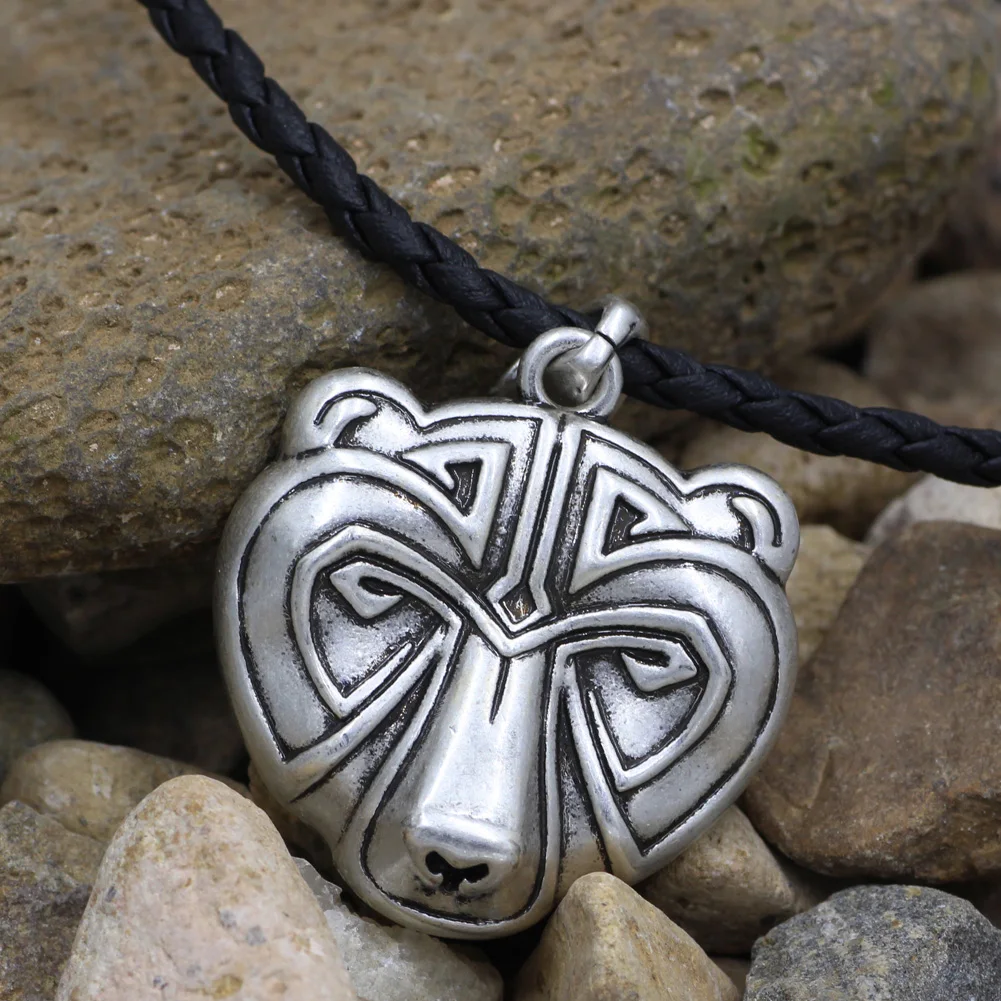 Викинг медведь ожерелье с подвеской в форме головы кельтские украшения