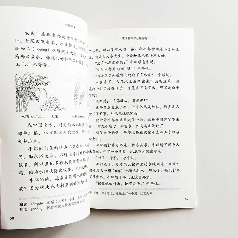 Градуированные читатели для учащихся китайского языка(фолктазы): коровья пастушка и Weaver Girl Уровень 1:500 слова