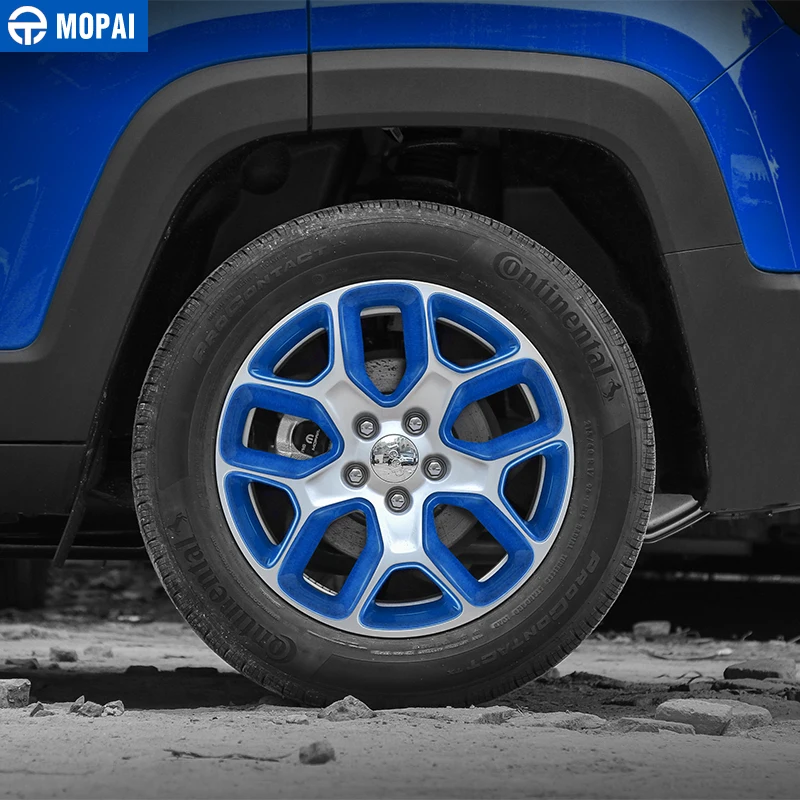 

MOPAI ABS Car Wheel Hub Cover Decoration Cover Frame ABS Stickers for Jeep Renegade 2015-2017 Exterior Accessories Car Styling