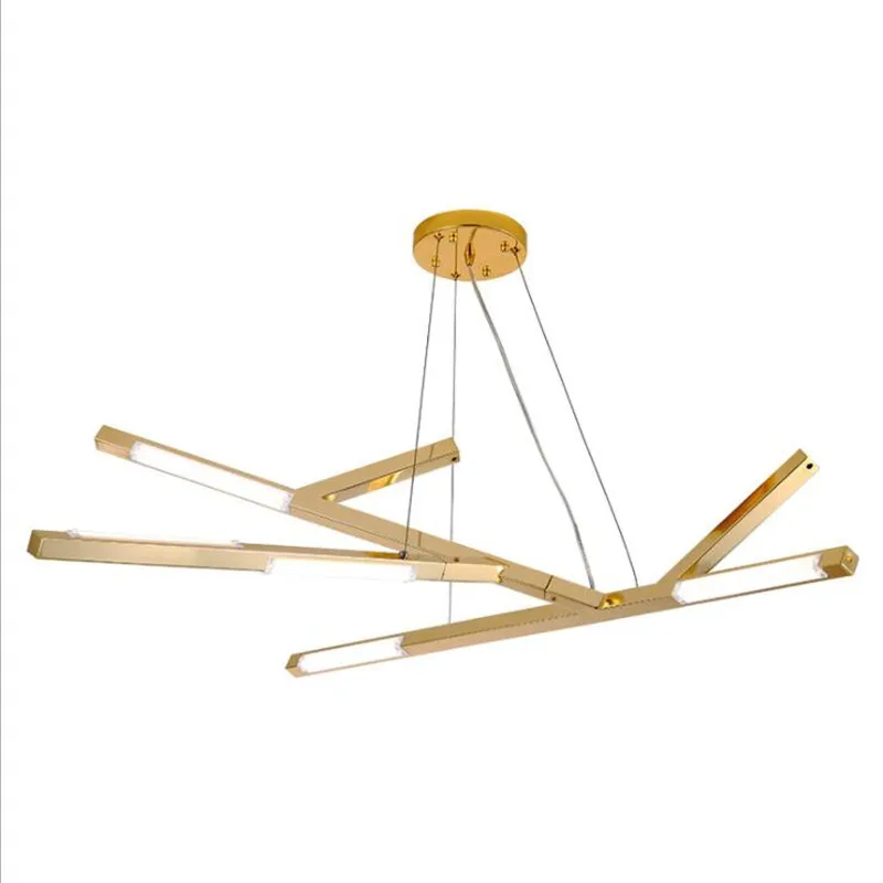 Пост современный роскошный золотой железной ветки Led подвесной светильник для