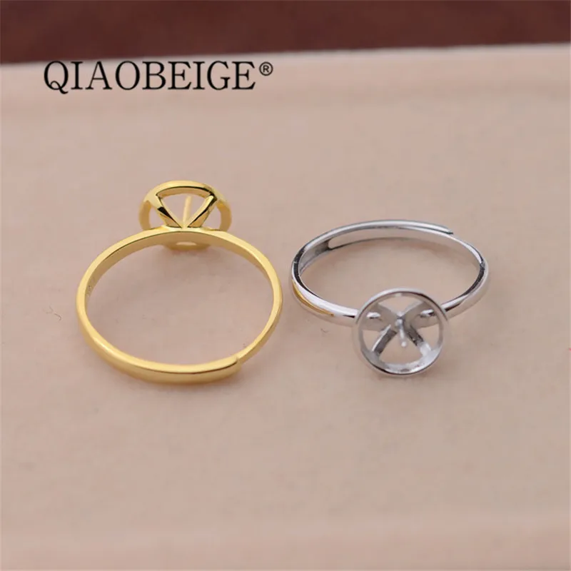 Женское серебряное кольцо QIAOBEIGE из серебра 925 пробы с пресноводным жемчугом