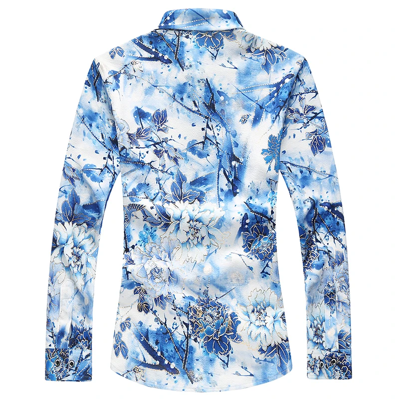 Мужская Повседневная рубашка MOGU повседневная приталенная с цветочным принтом