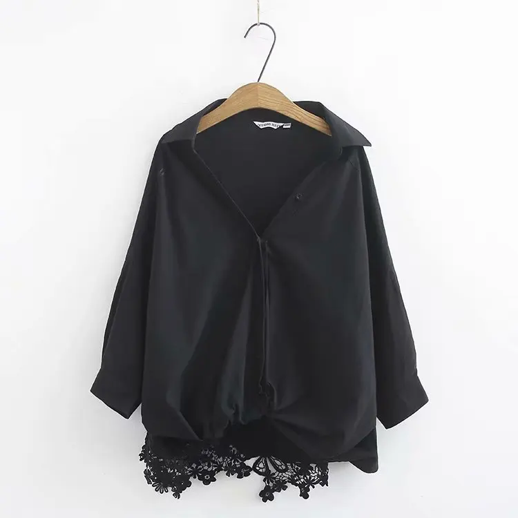 Женская рубашка оверсайз Однотонная большого размера на осень стильная одежда