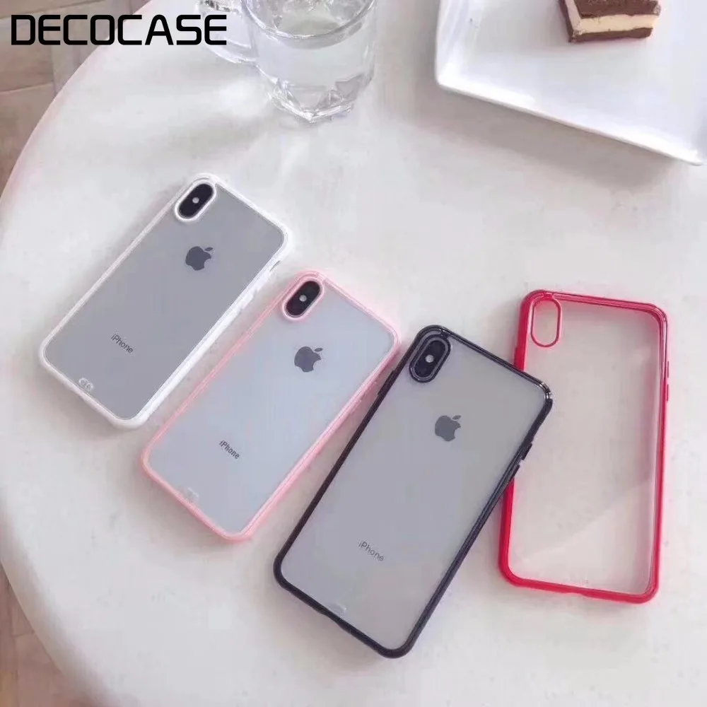 DECOCASE женские мужские мягкие ТПУ силиконовый прозрачный прозрачные телефонные