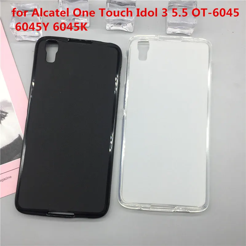 Мягкий силиконовый чехол для телефона Alcatel One Touch Idol 3 5 бриллиантов 6045Y 6045K