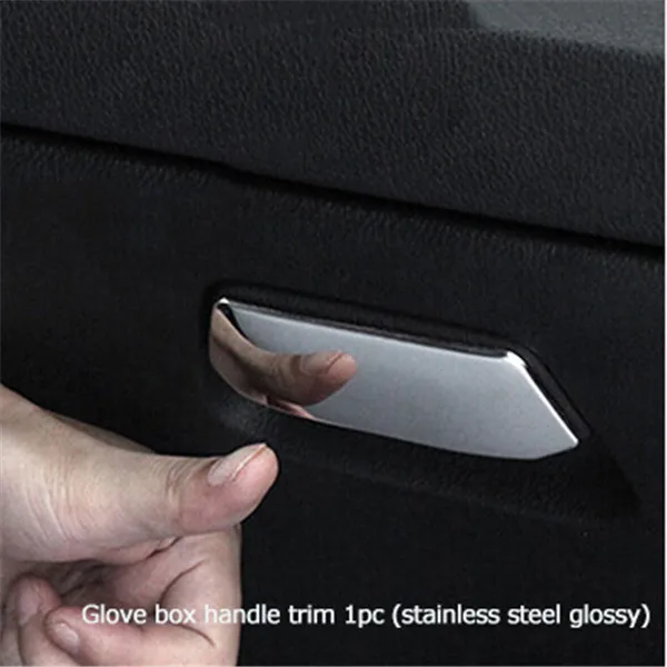 Glove box trim Steel Автомобильный Стайлинг центральная консоль вентиляционное отверстие внутренняя дверная ручка отделка ящика для перчаток наклейка чехол для KIA K2 Rio 3 2011- авто аксессуары - Название цвета: Glove box trim Steel