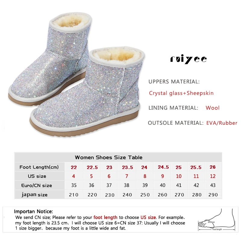 Женские ботинки RUIYEE зимние кожаные с нескользящей подошвой 2018 | Обувь