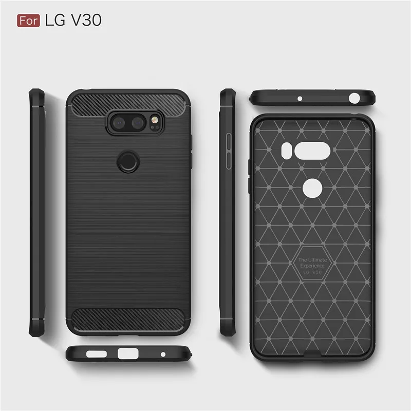 Fecoprior LGV30 V 30 Case for LG V30 Back Cover Carbon Fiber Luxury Protective Armor Smart Phone Celulars |