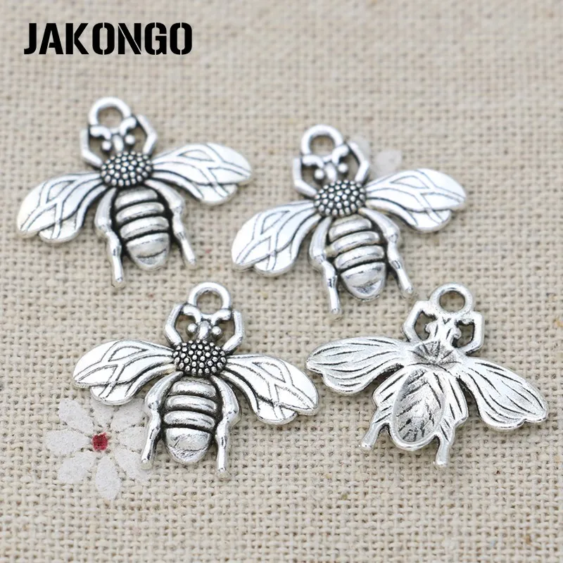 JAKONGO 15 шт античные посеребренные Подвески Летающая пчела для изготовления