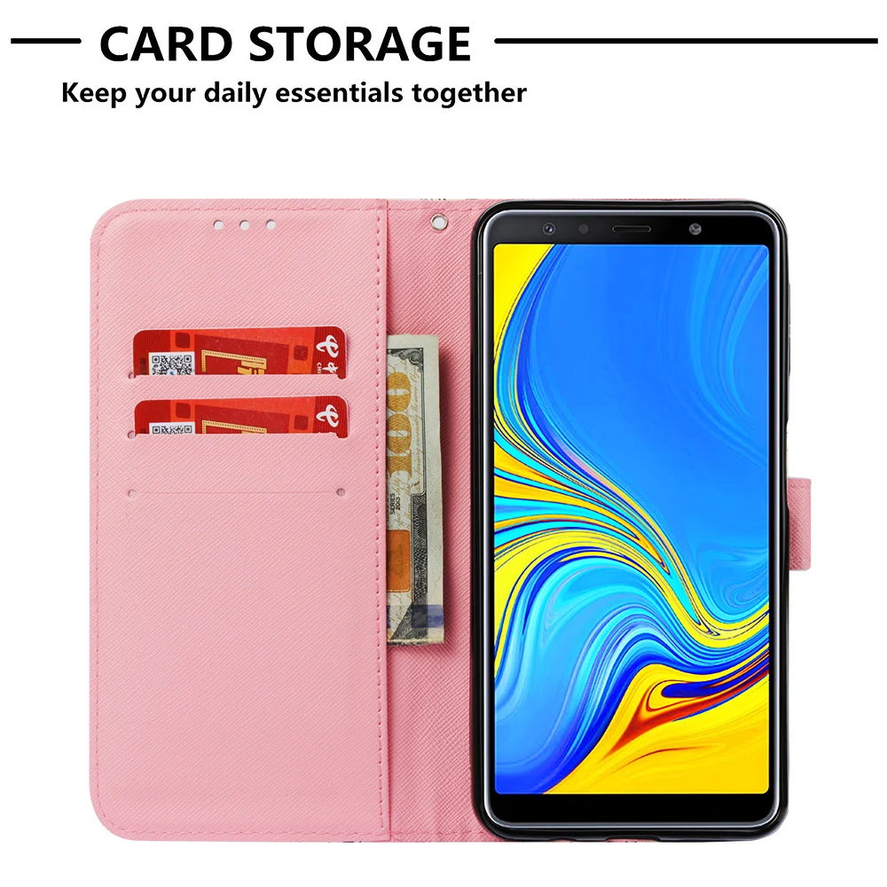 Флип-чехол для телефона для samsung Galaxy A7 из искусственной кожи, чехол-бумажник SM-A750FN/DS SM-A750X SM-A750F, чехол-бампер с 3D рисунком
