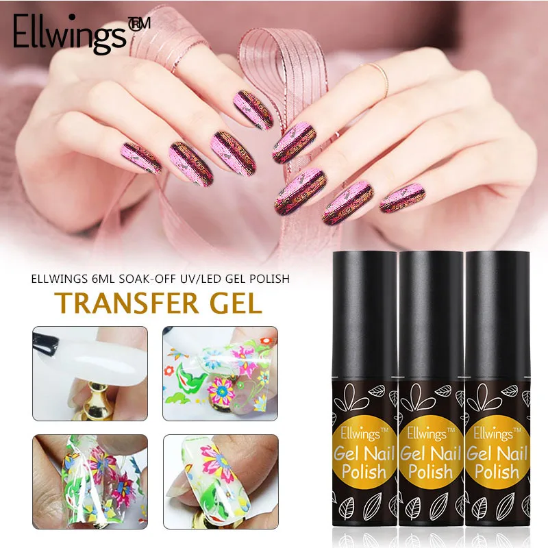 Ellwings Фольга для ногтей наклейки лак металлический цвет Звездная переводная