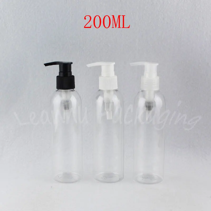 200ML Transparent Round Shoulder Plastic Bottle , 200CC Shampoo / Lotion Sub-bottling , Empty Cosmetic Container ( 30 PC/Lot )