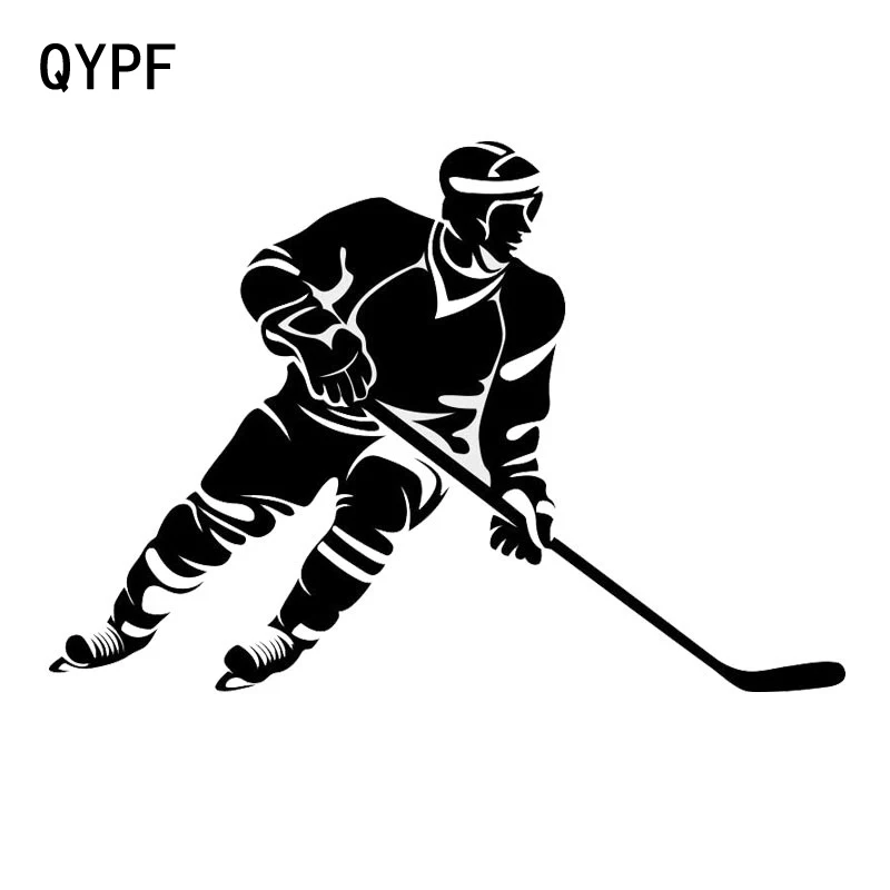 QYPF 19 см* 12,3 см креативные Стильные наклейки для автомобиля с хоккеем на льду S2-0438