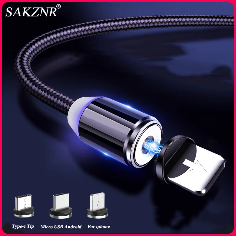 SAKZNR Быстрая зарядка Магнитный Micro usb type C кабель зарядное устройство для iPhone 6 7 8 Plus