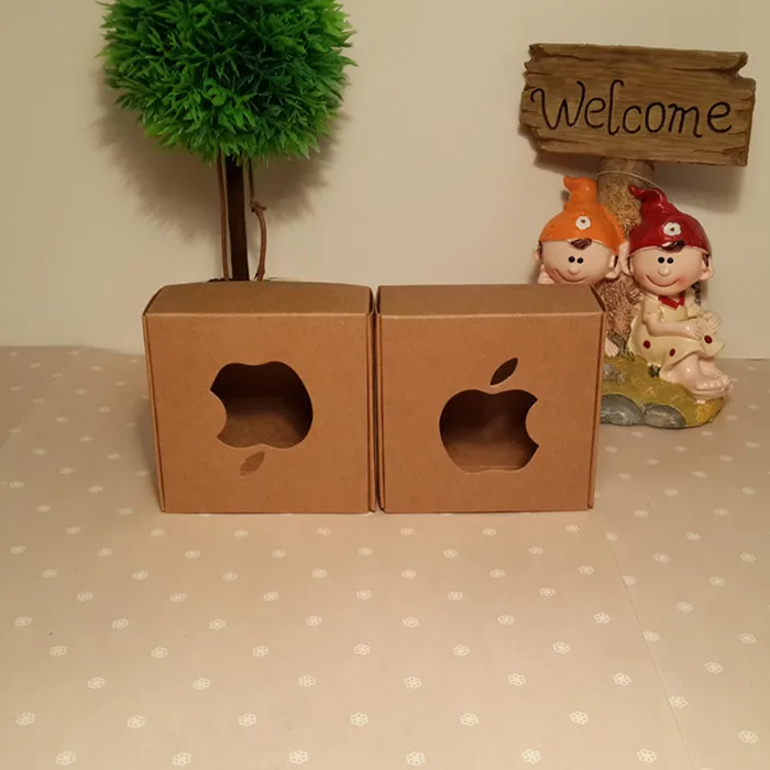 

7,5*7,5*3 см окно Apple бумажные коробки маленькая коробка для хранения Коробка для конфет ювелирных изделий Подарочная бумажная коробка 200 шт. Бесплатная доставка