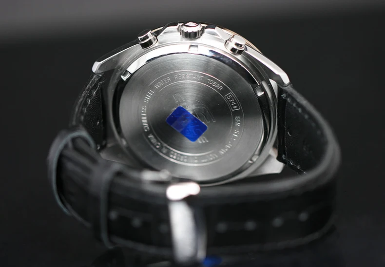 Casio, мужские часы, модные, деловые, 100 метров, водонепроницаемые, кварцевые, мужские часы, с черной пластиной, с черным ремешком, EFR-512L-1A, серия EDIFICE