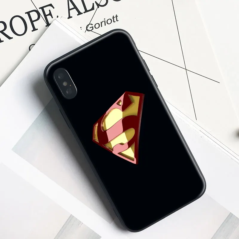 Символ Супермена DC закаленное стекло Мягкий силиконовый чехол для телефона samsung Galaxy S7 Edge S8 S9 S10e S10 Plus Note 8 9 10 PLUS