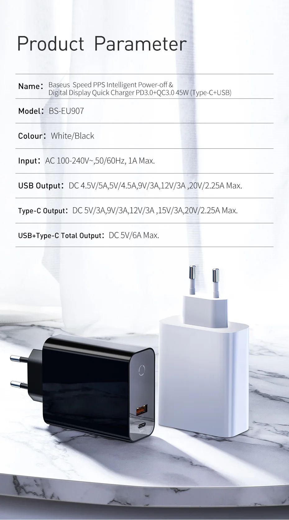 Baseus 45 Вт USB PD зарядное устройство Quick Charge 4,0 3,0 Для iPhone 11 Pro XR Xs Max Xiaomi цифровой дисплей usb type C быстрое зарядное устройство QC 3,0
